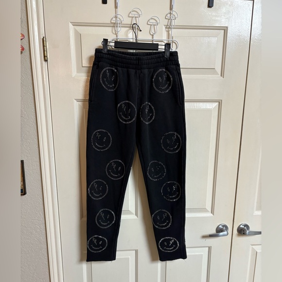 RetroVert All Over Rhinestone Smiley Sweatpants - Picture 2 of 5